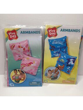 Set Swim Floaties Unicorn Blue Sea Life Dolphins Turtles Horse Blue Pink
